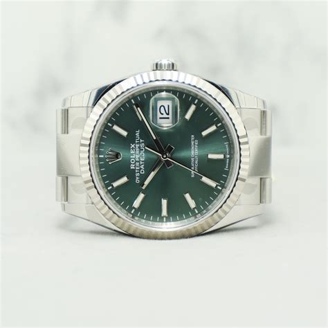 rolex oyster perpetual datejust mint green|rolex 36mm oyster perpetual datejust.